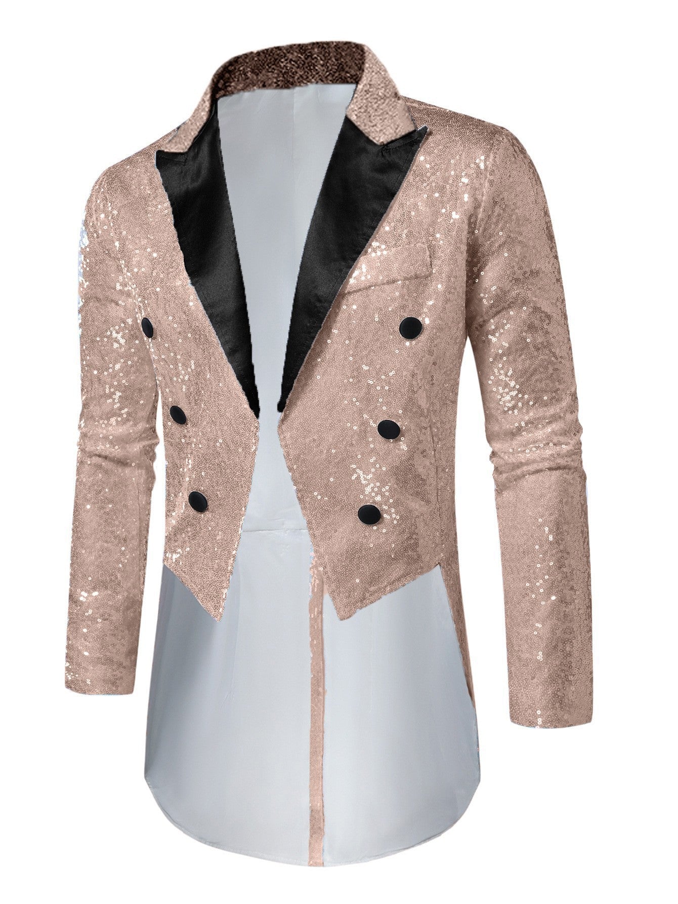 Abendblazer Herren Glitzer Effekt Schwarz Elegant