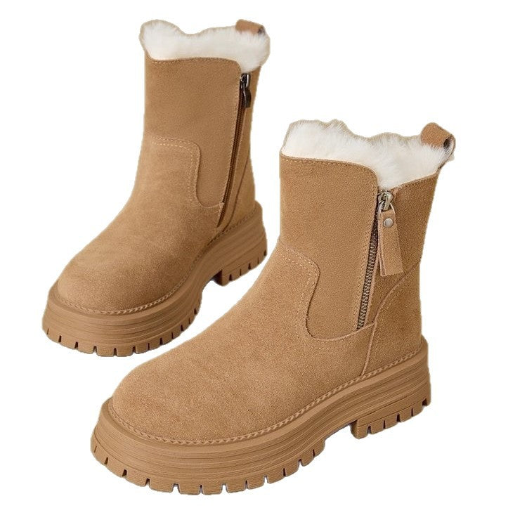 Damen Stiefeletten Warm Isoliert Winterstiefel Robust