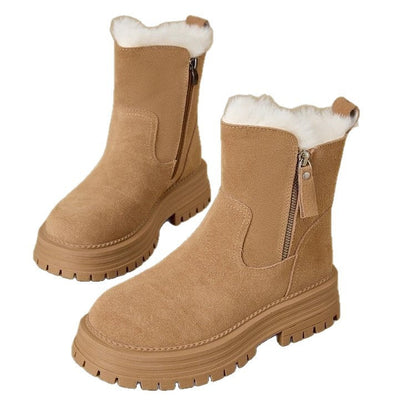 Damen Stiefeletten Warm Isoliert Winterstiefel Robust