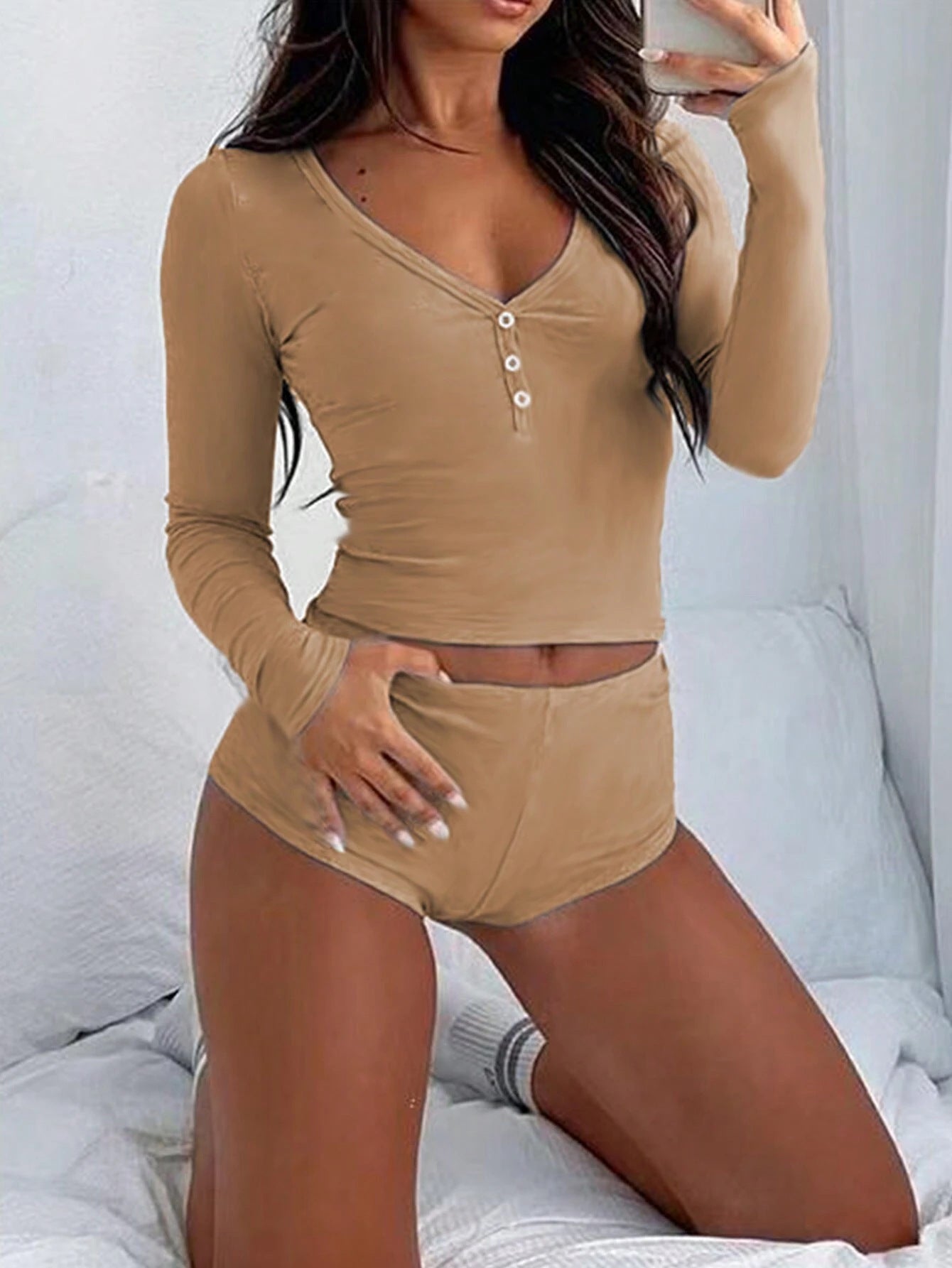 Damen Schlafanzug Soft Weich Bequem