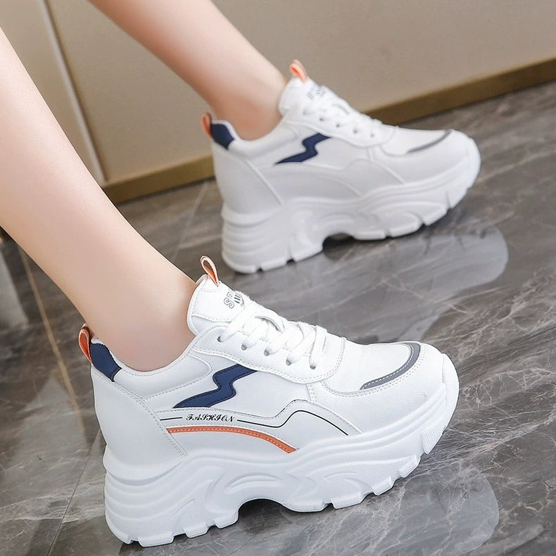 Damen Plateau Sneaker Sportlich Weich mit Dämpfung - BerlinGlamour