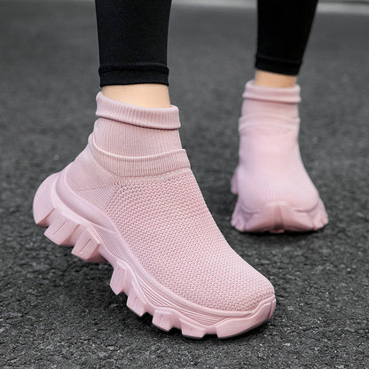 Damen Sneaker Strick Schuhe Bequem Sportlich