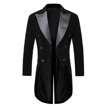 Herren Samt Blazer Elegant mit Glanzrevers Modern