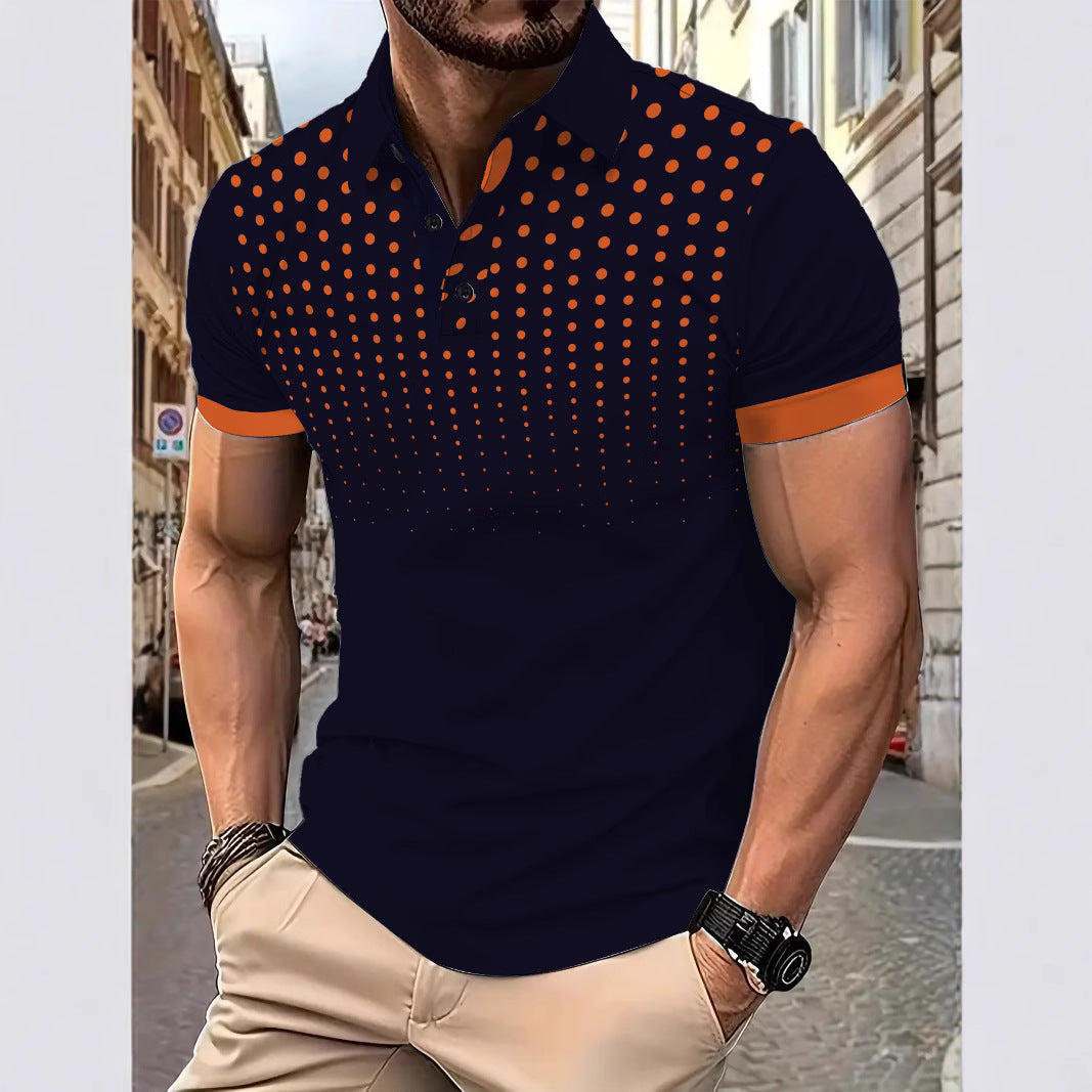 Herren Poloshirt Modern mit Punktmuster und Slim-Fit