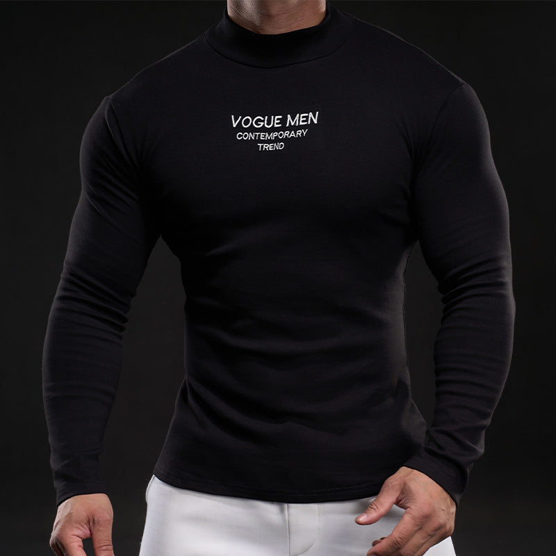 Herren Langarmshirt Elegantes Hochgeschlossenes Hemd