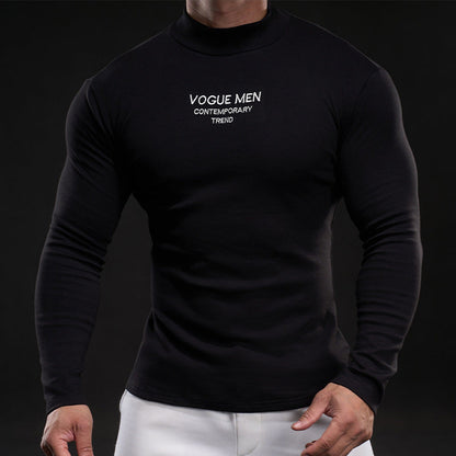 Herren Langarmshirt Elegantes Hochgeschlossenes Hemd