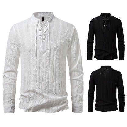 Herren Langarmshirt mit Schnürdetail Modern Berlin
