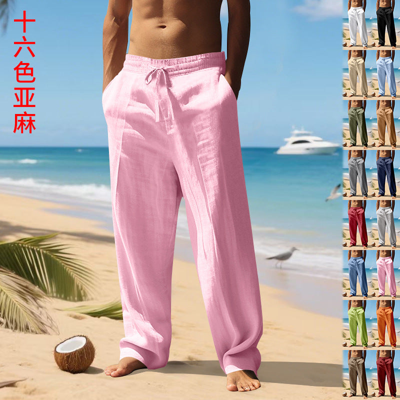 Die elastischen Strandhose mit seitlichen Taschen sind ideal für den Strandbesuch. Sie sind leicht, bequem und bieten genugend Platz für deine Sachen. Der elastische Bund sorgt dafür, dass deine Strandhose