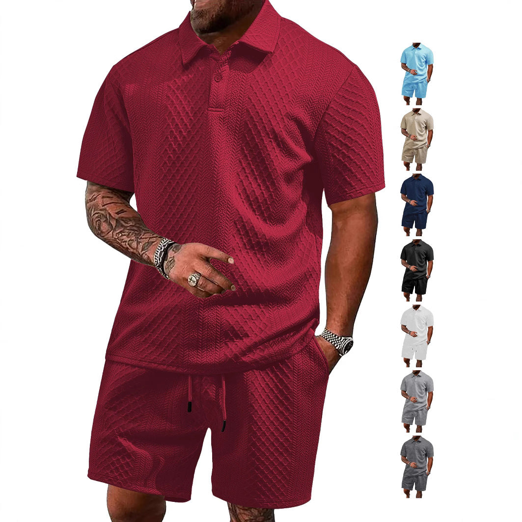 Herren Kurzarm-Set Modern Elastisch Strukturiert - BerlinGlamour