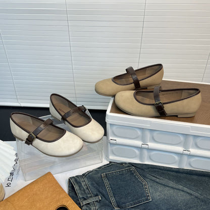 Damen Ballerinas Bequem Ergonomisch Riemen Schuhe