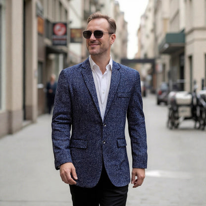 Herren Blazer Elegant Strukturiert Freizeitjacke Modern - BerlinGlamour