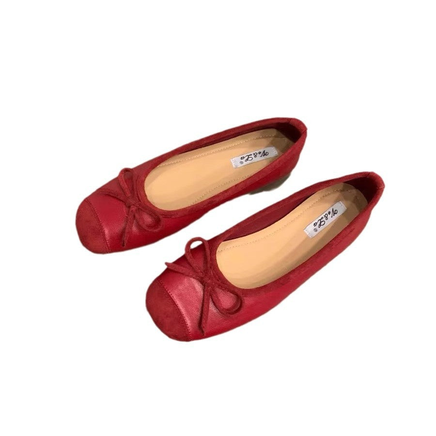 Damen Ballerinas Schimmernde Glanz Oberfläche Verspieltes Design