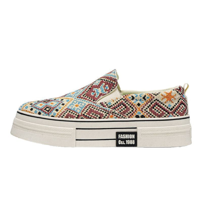 Damen Sneaker Slip-On Modisch Gewebt Einzigartig