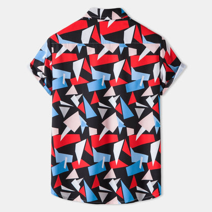 Herren Kurzarmhemd Geometrisches Design Modern