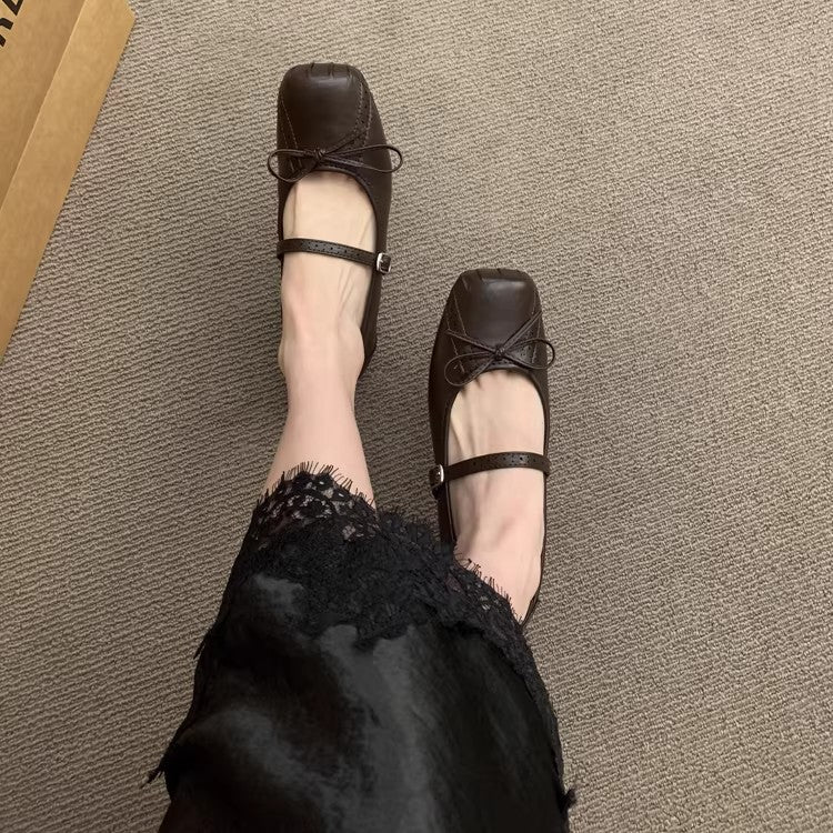 Damen Ballerinas Bequem Schleife Weiss Komfort