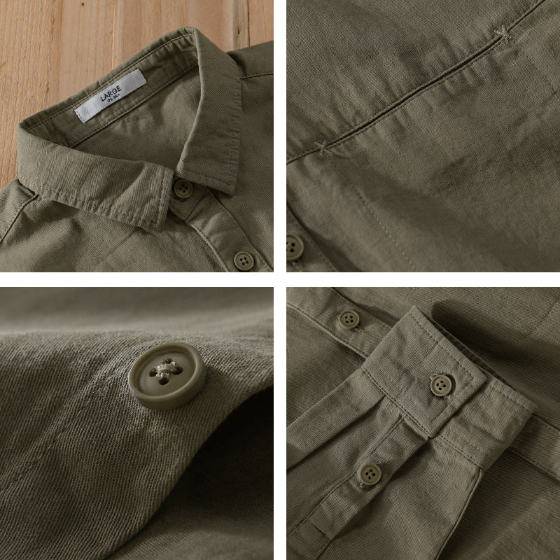 Herren Langarmhemd Baumwolle Bequem Elegant