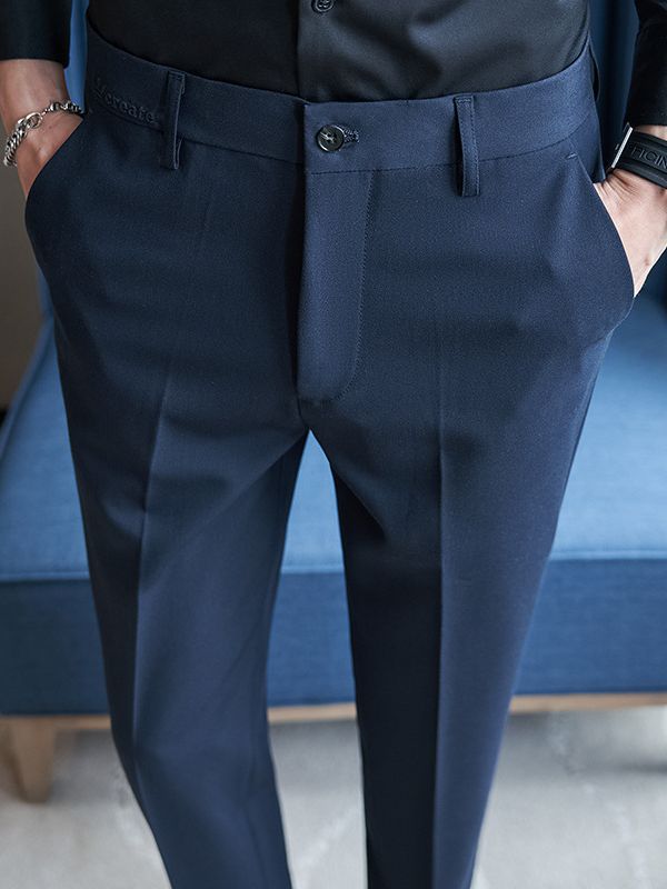 Herren Anzughose Slim Fit Streifenmuster Elegant