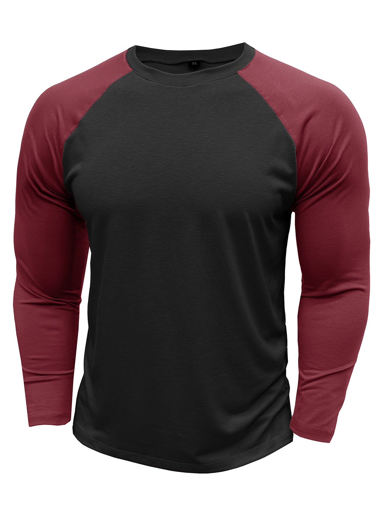 Herren Langarmshirt Raglan Kontrastärmel Modern Sportlich