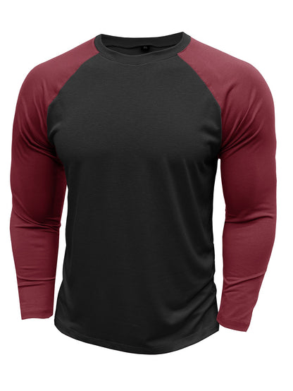 Herren Langarmshirt Raglan Kontrastärmel Modern Sportlich