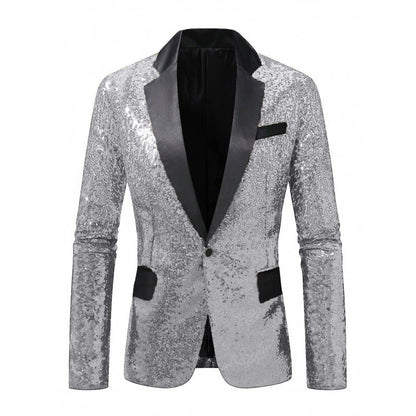 Herren Paillettenblazer Elegant Modern Schnitt