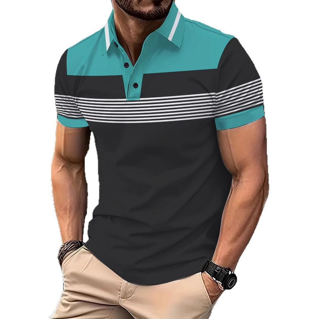 Herren Poloshirt Modern Streifen atmungsaktiv