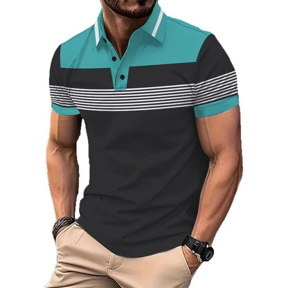 Herren Poloshirt Modern Streifen atmungsaktiv