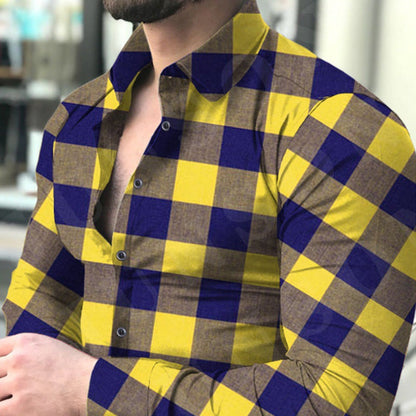 Herren Langarmhemd Karomuster Elegant Berlin Style
