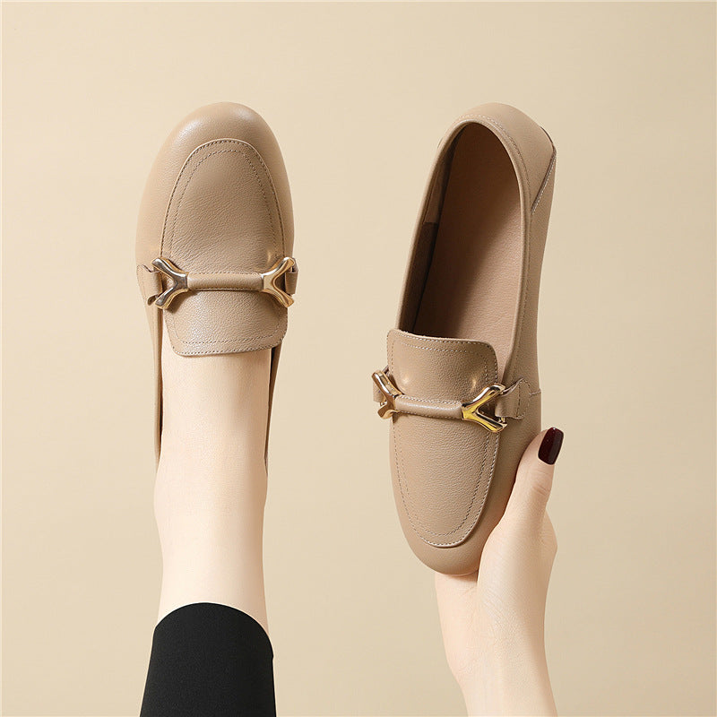 Damen Mokassins Elegante Schnalle Schuhe Modern