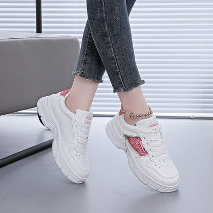 Damen Sneaker Chunky Glitzer Schuhe Rutschfest