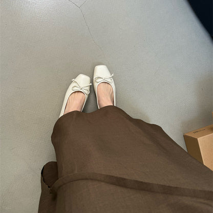 Damen Ballerinas Klassisch Schleifenakzent Weich
