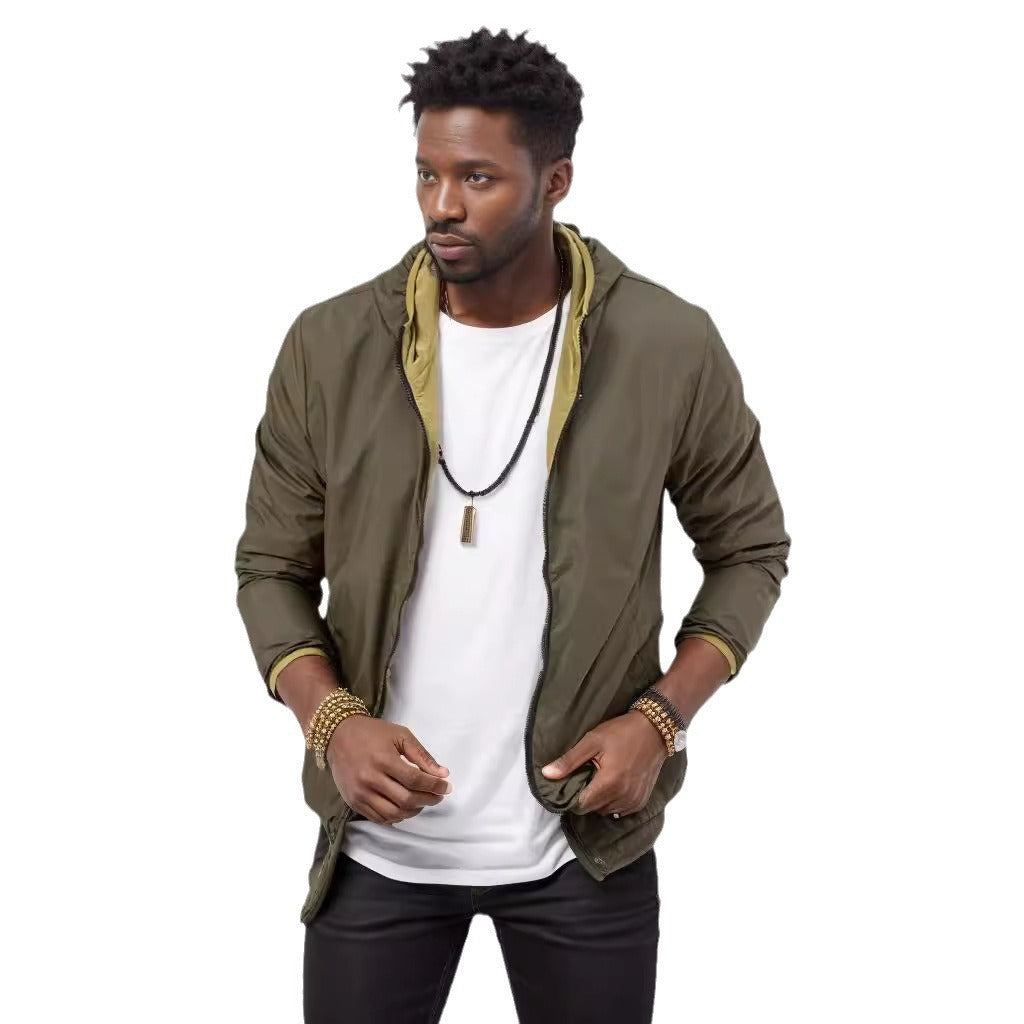 Herren Windbreaker Jacke Wasserdicht mit Taschen Outdoor