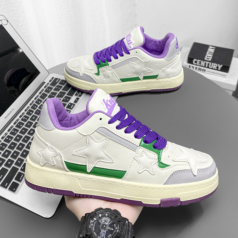 Damen Sneaker Sternen-Design Weiche Laufsohle Trendy - BerlinGlamour