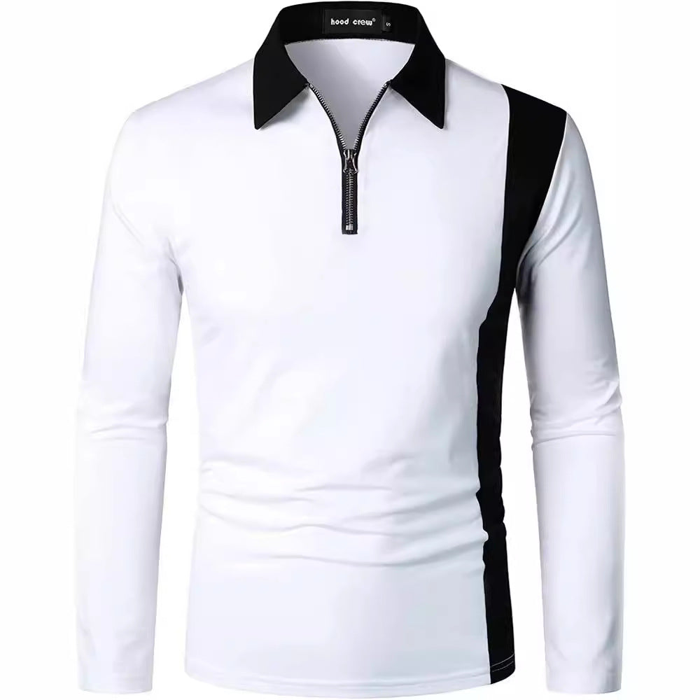 Herren Poloshirt Sportlich Reißverschluss Modern