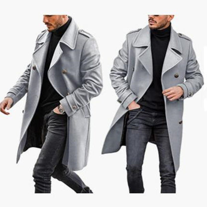 Herren Trenchcoat Modern Slim Fit Elegant Wasserabweisend