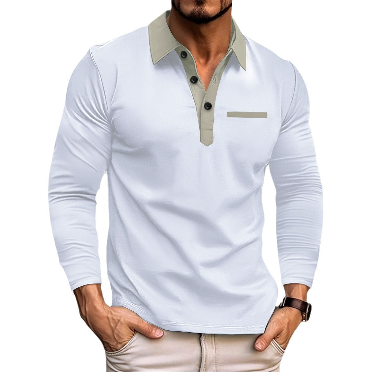 Herren Polohemd Langarm Modern Style Berlin