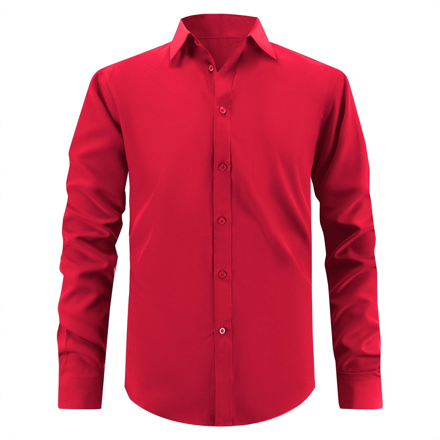 Herren Langarmhemd Modern Klassisch Slim Fit