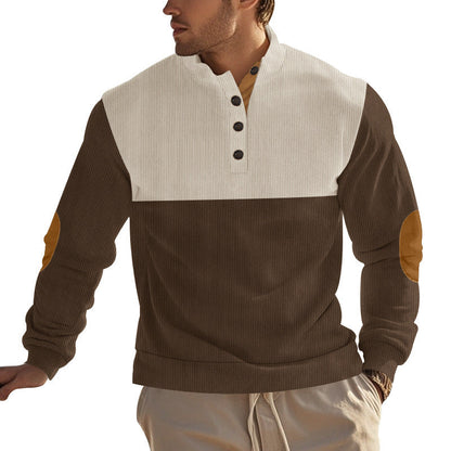 Herren Pullover Stehkragen Modern mit Knöpfen Elegant