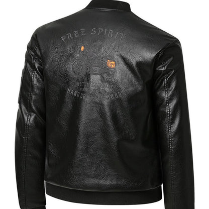Lederjacke Herren Bikerstyle Vintage Schwarz