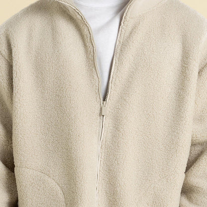 Herren Fleecejacke Warm Kuschelig mit Taschen