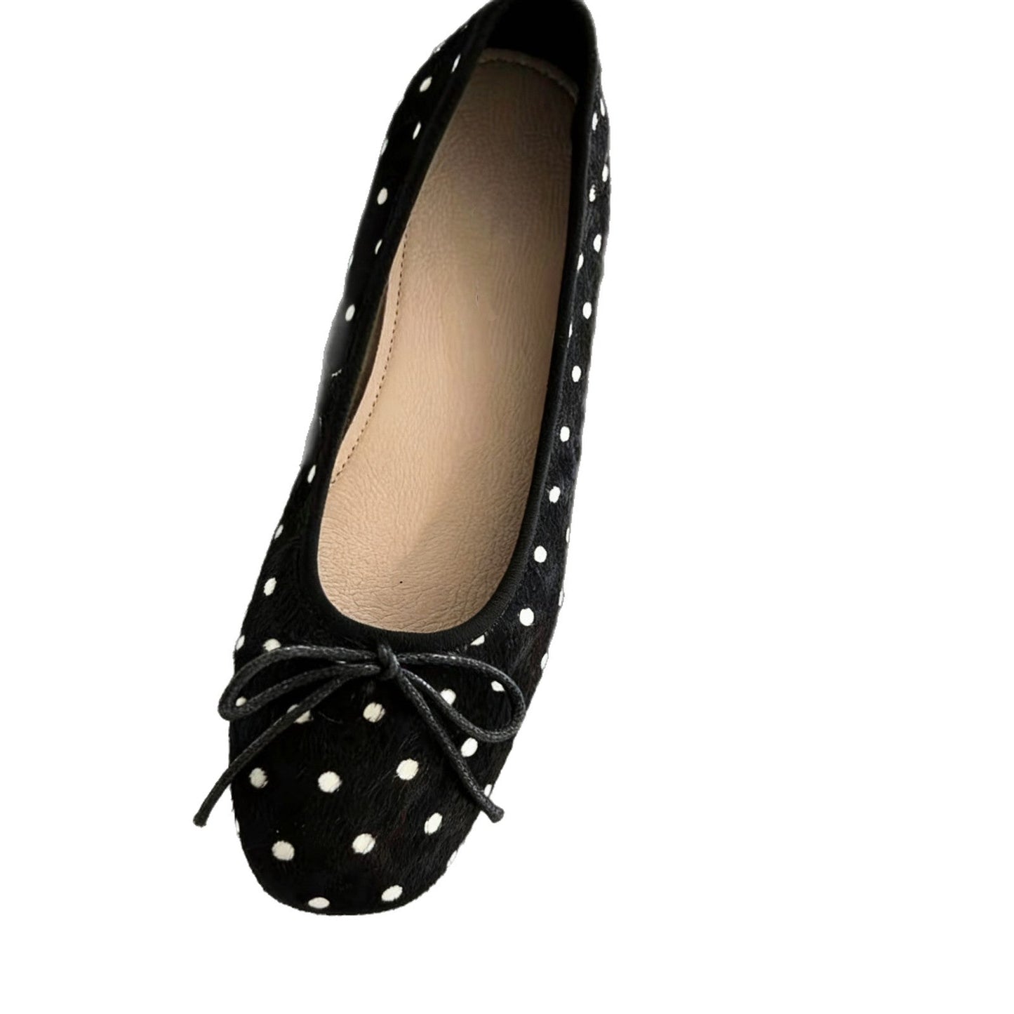 Damen Ballerinas Schuhe mit Punkten und Schleife Elegant