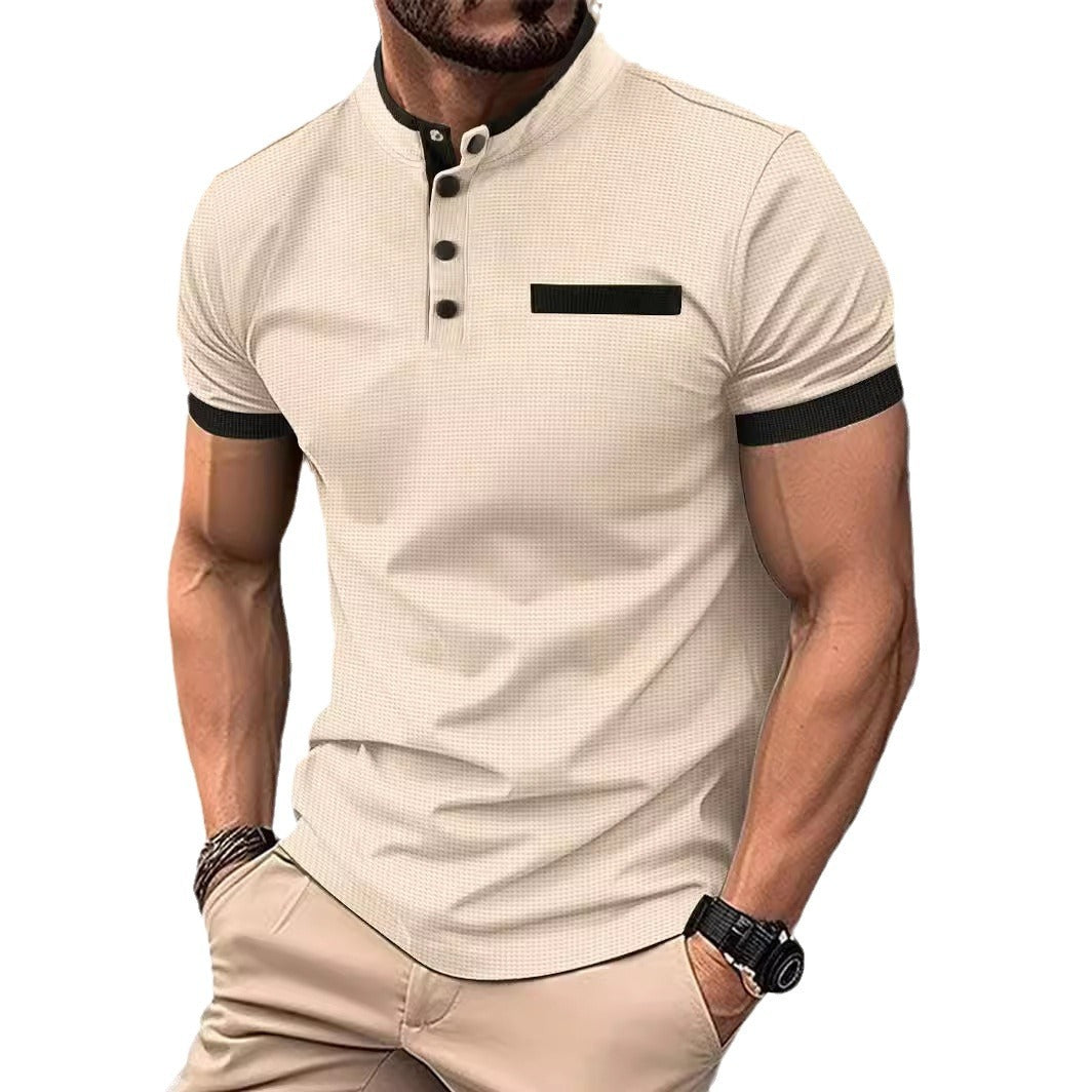 Herren Kurzarm Hemd Modern mit Knöpfen Freizeit