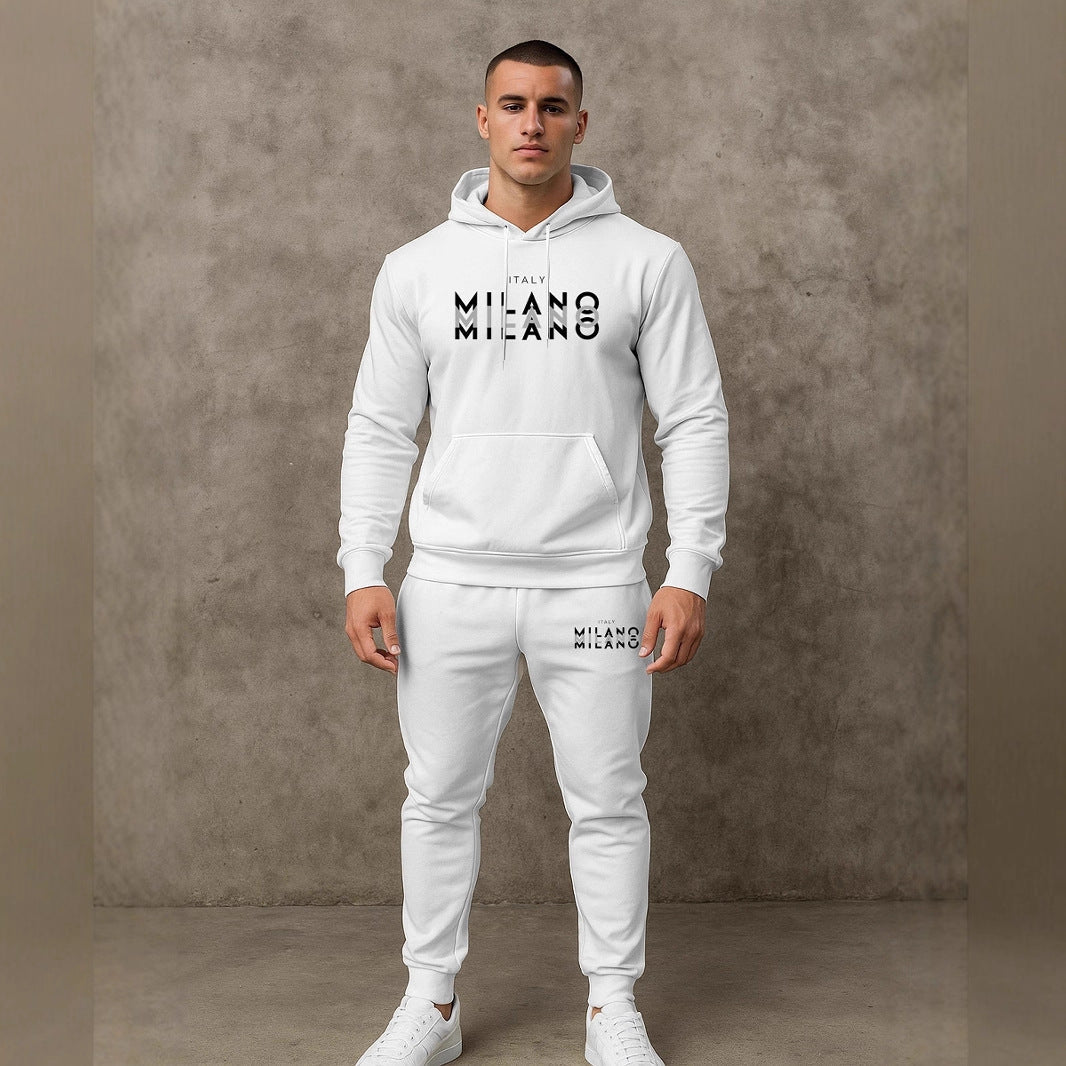 Herren Jogginganzug Sportlich Hoodie Set Grau
