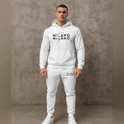 Herren Jogginganzug Sportlich Hoodie Set Grau