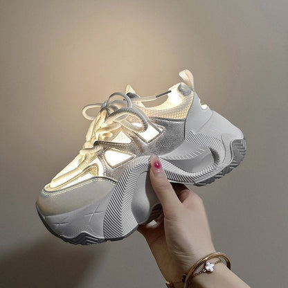 Damen Sneaker Sport Chunky atmungsaktiv Weich