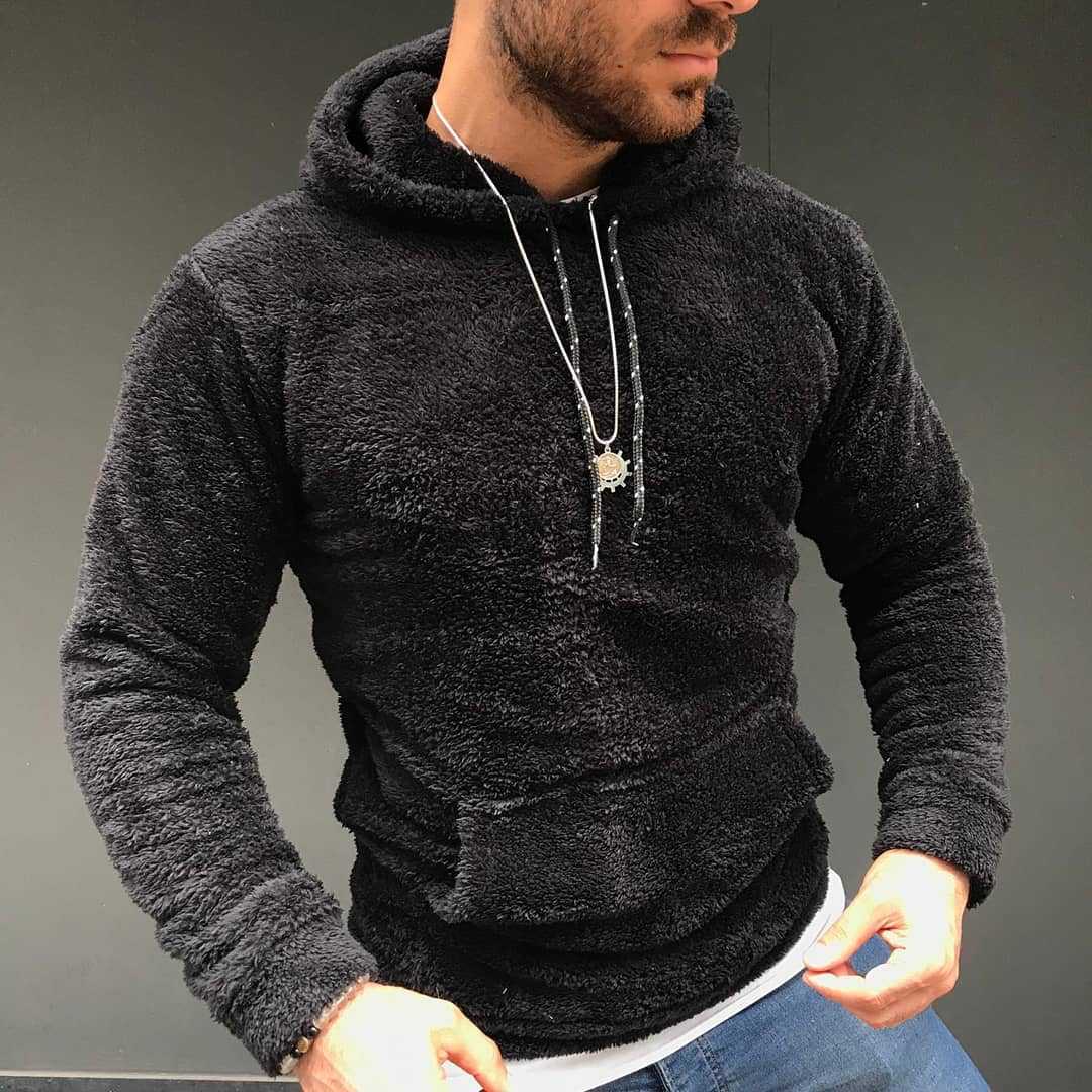 Herren Fleece Hoodie Warm Kapuzenpullover