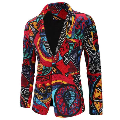 Herren Blazer Modern Bunt Grafik Design - BerlinGlamour