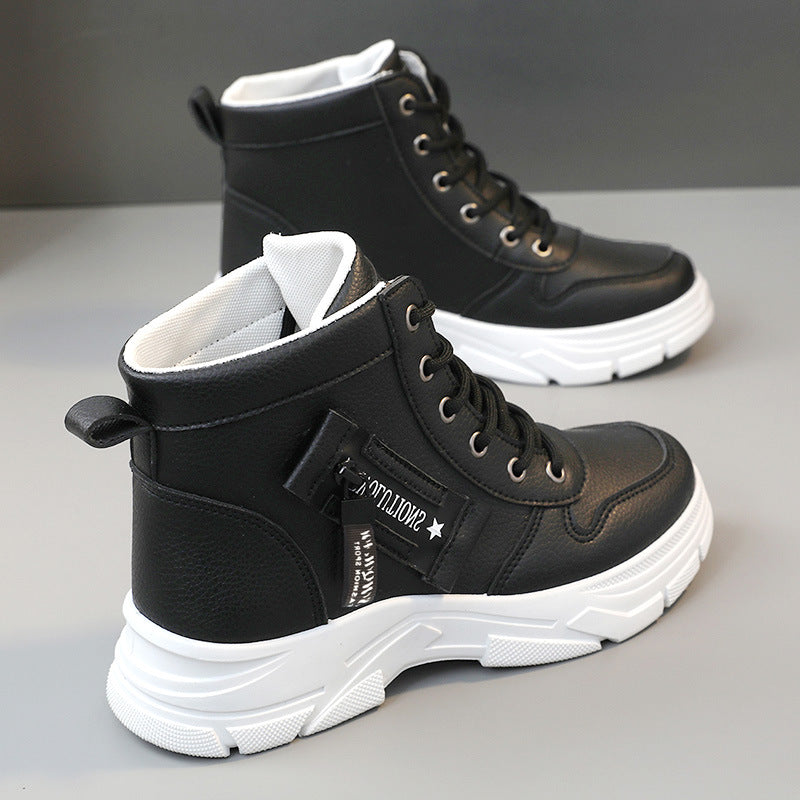Damen Sneaker High-Top Sportlich Bequem Schwarz - BerlinGlamour