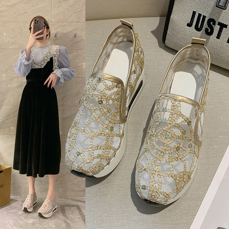 Damen Sneaker Glamourös Glitzer mit bequemer Sohle - BerlinGlamour