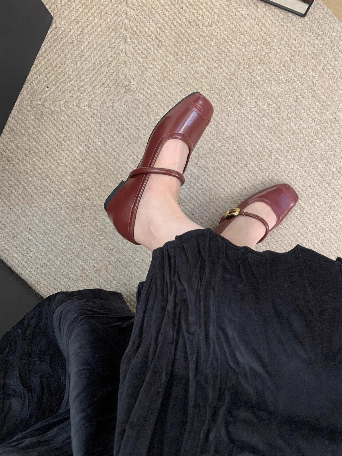 Damen Ballerinas Elegante Metall Schnalle Schuhe