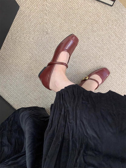 Damen Ballerinas Elegante Metall Schnalle Schuhe